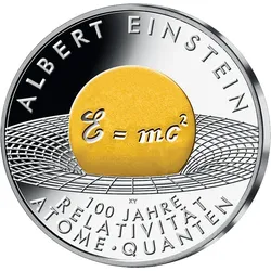 Die teilvergoldete 10-Euro-Silberausgabe „Albert Einstein“ 2005!