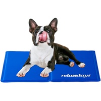 Relaxdays Kühlmatte Hund, selbstkühlend, abwischbar, robust, mit Gel, Kühldecke für Tiere, Kältedecke 40 x 50 cm, blau