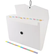 D.RECT Fächermappe DIN A4 25 mm Weiß 12 St.