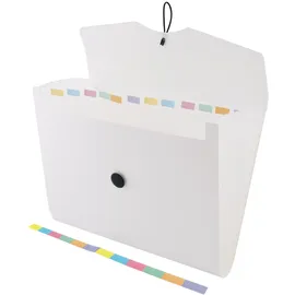 D.RECT Fächermappe DIN A4 25 mm Weiß 12 St.