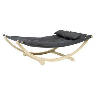 AMAZONAS Hängematte Lounge Bed Holz Grau Anthrazit