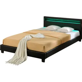 Corium LED Polsterbett Paris 160x200cm Schwarz Corium