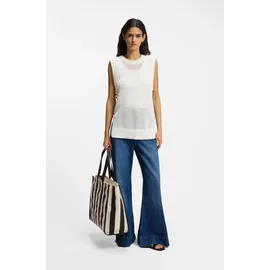Boss ORANGE Stricktop Favignon Premium Damenmode mit Schnürdetails in Kontrastfarbe, Relaxed Fit beige XL (42)