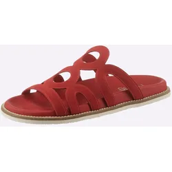 Pantolette HEINE, Damen, Gr. 39, rot, Rindsleder, Glattleder, modisch, Schuhe