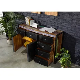 Massivmoebel24 Sideboard Altholz 148x43x90 mehrfarbig lackiert Industrial #104