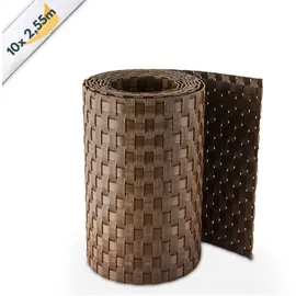 zaun|zu® Sichtschutzstreifen 10 x 255 cm Braun Rattan