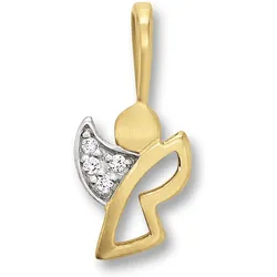 Ketten-Anhänger ONE ELEMENT "Zirkonia Engel Anhänger aus 333 Gelbgold", gold, Schmuckanhänger, Mädchen, Gelbgold 333, Damen Gold Schmuck Engel