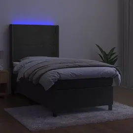 vidaXL Boxspringbett 100 x 200 cm Dunkelgrau