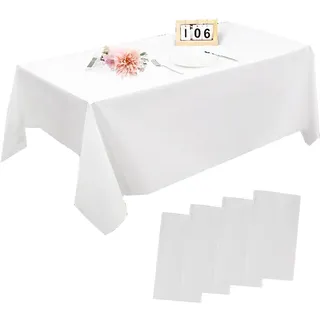 Zixrmor 4 Stück Tischdecke weiß Papiertischdecke Rolle Party Dinner Tischdecke Bierzeltgarnitur Tischdecke Geburtstag Biertisch Tischdecke 137 * 274cm Tischdecke Biertisch (Weiß)