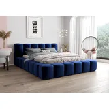 Verona Idee Polsterbett Aqua mit Lattenrost Metallrahmen Doppelbett Massivbett 180x200cm Blau