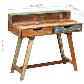 vidaXL Schreibtisch 100 x 45 x 90 cm Altholz