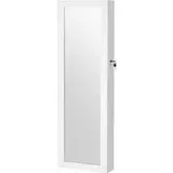 Schmuckschrank mit LED-Beleuchtung, Wand- oder Türmontage, Spiegel