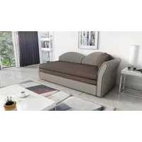 Sofa Schlafsofa inklusive Bettkasten ALINA / L- Stoff Alova Grau / Braun