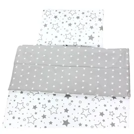 TupTam Kinder Gemusterte Bettdecken Set Ganzjahresdecke Bettdecke Kopfkissen Flachkissen 2tlg., Farbe: Graue Galaxie, Größe: 135x100 cm