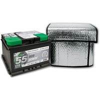 CARTREND Thermo-Batteriehülle, Größe ca. 118 x 75 cm für 50-72 Ah geeignet, hält Starterbatterien bei tiefsten Temperaturen funktionsfähig