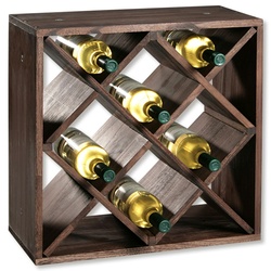KESPER Weinflaschen-Regalsystem, FSC®-zertifiziertem Kiefernholz - black stone, 12 Fächer für ca. 20 Weinflaschen