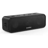 Soundcore 3 Bluetooth Lautsprecher, Stereo-Sound, Audiotreiber mit Titan-Membran, PartyCast, BassUp, 24 Stunden Akku, IPX7 Wasserschutz, individueller EQ, für Zuhause, Draußen, Garten (in Schwarz)