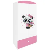 Raumhirsch Furniture Kinderkleiderschrank mit Tiermotiven - Kleiderschrank für Kinder (Kinderzimmerschrank für Jungen & Mädchen, Mit Ablagefächern & Kleiderstange) neutrale Motive, langlebig, verschiedene Farben & Designs rosa