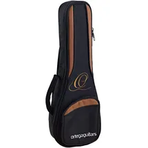 Ortega Guitars Pro Series Bag - Sopran Ukulele Tasche - Höhe 55 cm - Breiter Halsgurt - Schultergurte - Nylon, Schwarz (OUGB-SO)
