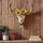 MCW Deko Schädel MCW-Q10, Polyresin Stier Bulle Longhorn Kopf Trophäe mit Verzierung Sonnenblume, In-/Outdoor 42cm