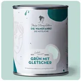 MissPompadour Wandfarbe Grün mit Gletscher - abwaschbare Wandfarbe mit hoher Deckkraft 1 L, scheuerbeständig und wasserbasiert grau|grün