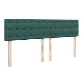 vidaXL Boxspringbett mit Matratze Dunkelgrün 180x200 cm Samt