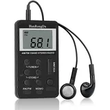 Am/fm-digitalradio, 2-band-stereo-empfänger, Tragbares Mini-radio Mit Kopfhörern, 1,5-zoll-lcd-bildschirm, Hanrongda Hrd-103 – Schwarz