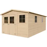 TIMBELA Gartenhaus 4,93 x 3,03 m Beige