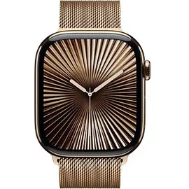 Apple Watch Series 10 GPS + Cellular 46 mm Titangehäuse gold Milanaise Armband gold S/M