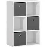 Homcom Bücherregal 53,7 x 30 x 79,8 cm Weiß