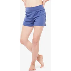 Shorts Yoga Damen Baumwolle - blau XS