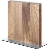 Navaris Messerhalter magnetisch doppelseitig Akazienholz - Magnet Messerblock Messerbrett Magnethalter - Messer Halterung unbestückt - mit Schutz