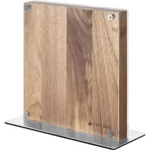 Navaris Messerhalter magnetisch doppelseitig Akazienholz - Magnet Messerblock Messerbrett Magnethalter - Messer Halterung unbestückt - mit Schutz