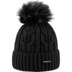 ARECO Damen Mütze Pudelmütze, schwarz, ONE SIZE