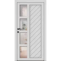 Standardmaß Holz Nebeneingangstür nach Maß "HERTA" Weiß RAL 9016 beidseitig innen öffnend DIN rechts