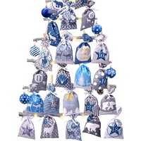 HOECMRHP Adventskalender zum Befüllen Stoffbeutel, 24 stoffsäckchen Kette zum