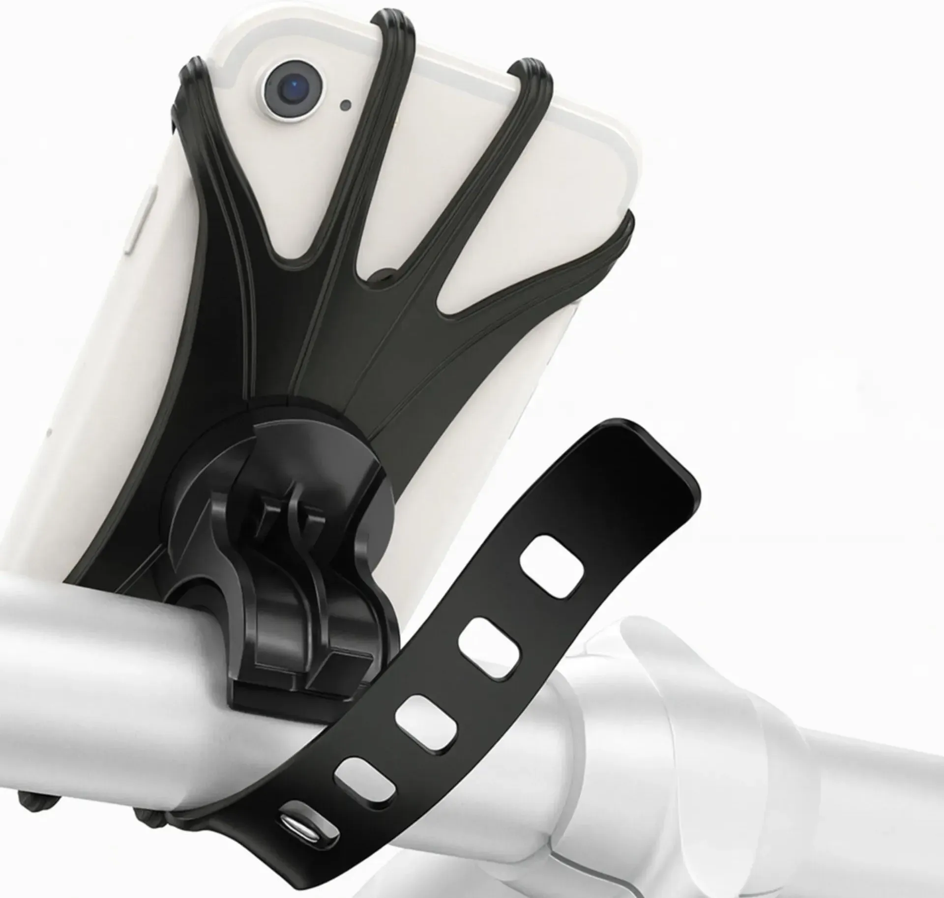 Universelle Fahrrad-Smartphone-Halterung Silikon 4,5–7’’ schwarz NO SIZE