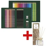 Faber-Castell 50-tlg. Farbstifte-Set »Polychromos & Pitt Graphite Matt« inkl. Raumduft »Essent grau