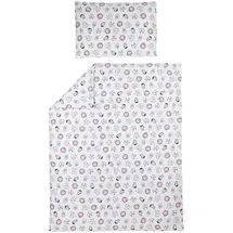 Meyco Baby Bettwäsche fürs Juniorbett - Größe 120x150 cm - Set inkl. Kopfkissenbezug - 100% Baumwolle - Oeko Tex Zertifiziert - weich - atmungsaktiv - waschbar & trocknergeeignet - Animal - Weiß