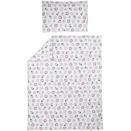 Meyco Baby Bettwäsche fürs Juniorbett - Größe 120x150 cm - Set inkl. Kopfkissenbezug - 100% Baumwolle - Oeko Tex Zertifiziert - weich - atmungsaktiv - waschbar & trocknergeeignet - Animal - Weiß