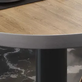 GGM Möbel BML | Bistro Loungetisch | Ø:H 80 x 38,5 cm | Eiche / Schwarz
