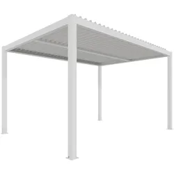 Ximax Lamellendach Pergola Shade freistehend 3x4 m Inkl. Farbbeleuchtung Weiß Elektrisch
