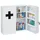 Relaxdays Medizinschrank XXL, abschließbar, 11 Fächer, Stahl, HBT: 53,5x53x19 cm, Arzneischrank 2-türig, weiß/schearz