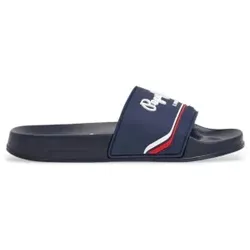 Pepe Jeans für Jungen. PBS70070 Slider Flip Flops Herkunft navy (38), Wohnung, Keine, Strandbekleidung, Marine, Kinderbekleidung