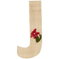 RICE Raffia Buchstaben Sticker, J, Blume