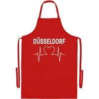 Multifanshop Grillschürze - Düsseldorf - Herzschlag - Druck weiß