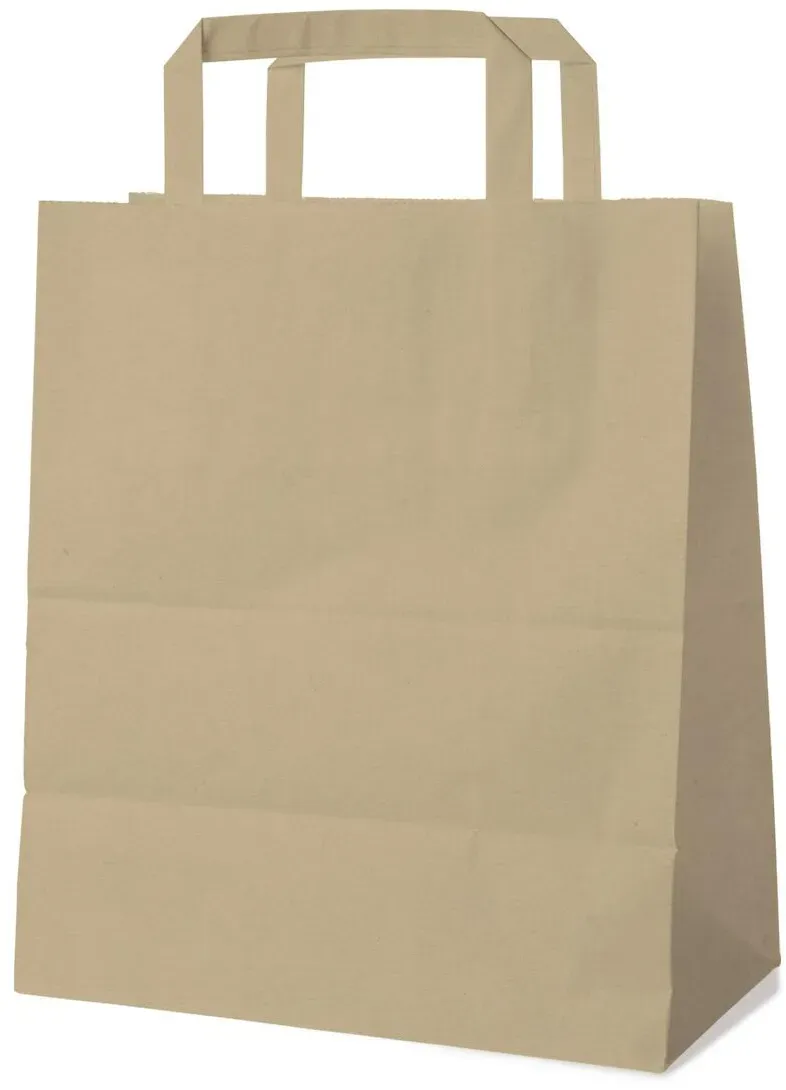 Papiertragetaschen 28 x 22 x 10 cm mit EAN-Code braun, 250 Stk.