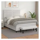 vidaXL Boxspringbett 140 x 200 cm Weiß