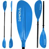 24move 24MOVE® Doppelpaddel LAGO Aluminium Paddel, Stand-Up Paddling, Paddel für Kajak, 220 cm, verstellbar