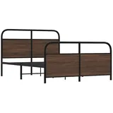 vidaXL Bett Metallbett ohne Matratze Braun Eichen-Optik 140x200 cm braun 200 cm x 140 cm x 100 cm